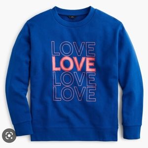 J Crew Blue Love Sweatshirt